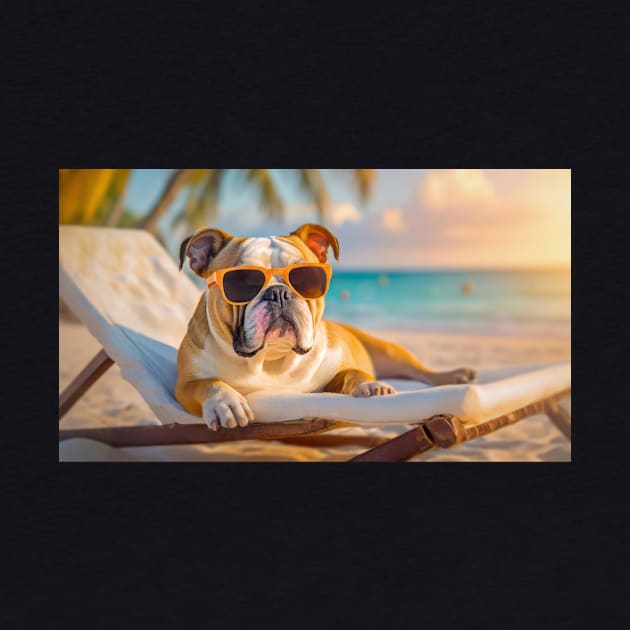 bulldog at the beach by psychoshadow